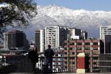 Geleira nos Andes em Santiago, no Chile