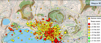 Mappa dei terremoti registrati nell'area dei Campi Flegrei dall'inizio del 2025 (fonte: Gossip/Osservatorio Vesuviano/INGV)