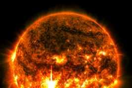  Il brillamento solare del 1° ottobre 2024 catturato dal Solar Dynamics Observatory della Nasa (fonte: NASA/SDO)