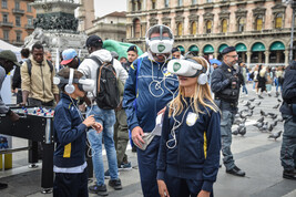 L'iniziativa 'Tempi di recupero' allo stand Safe in Piazza Duomo a Milano