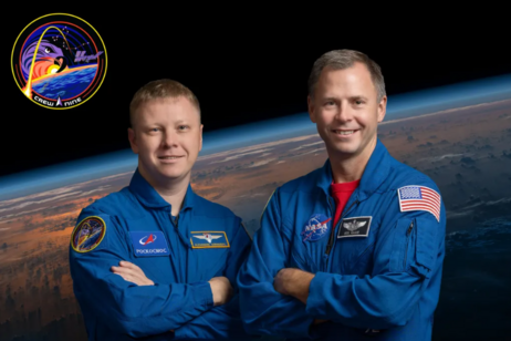 L'equipaggio della Crew 9: il comandante Nick Hague della Nasa e lo specialista di missione Aleksandr Gorbunov della Roscosmos (fonte: NASA/Josh Valcarel)