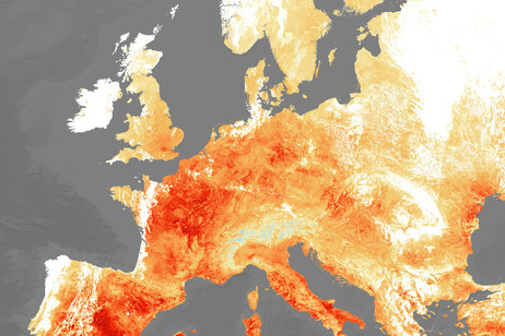 L'ondata di calore del 2019 in Europa registrata dai satelliti (fonte: contains modified Copernicus Sentinel data (2019), processed by ESA, CC BY-SA 3.0 IGO, da Flickr)