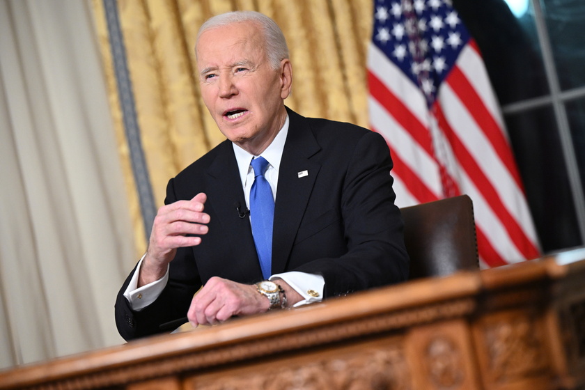 US President Biden delivers his farewell address to the nation from the Oval Office