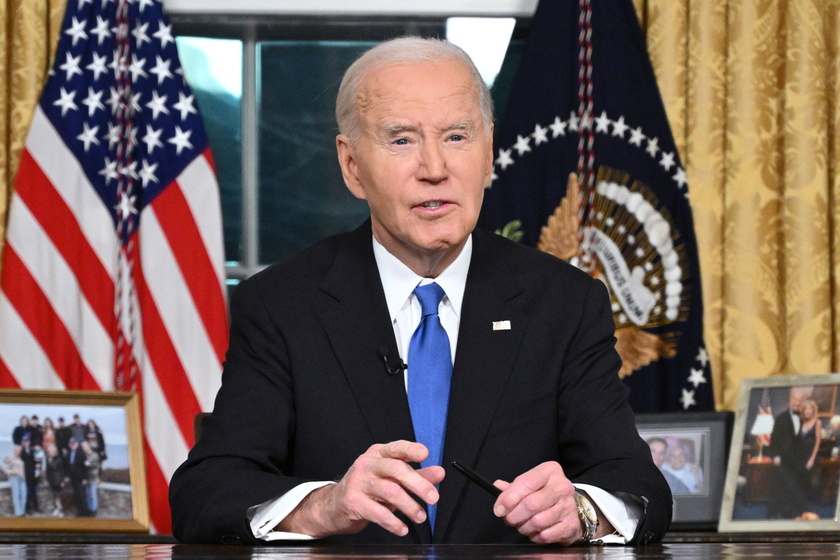 US President Biden delivers his farewell address to the nation from the Oval Office