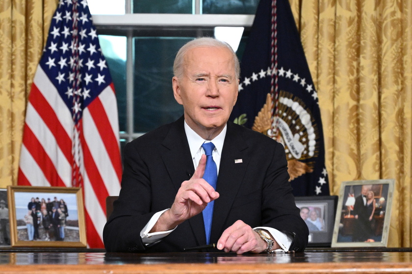 US President Biden delivers his farewell address to the nation from the Oval Office